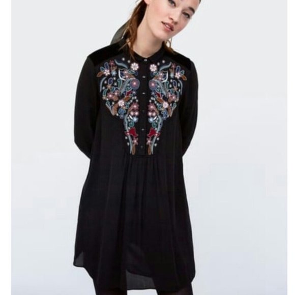 Zara Dresses & Skirts - Embroidered Zara Dress